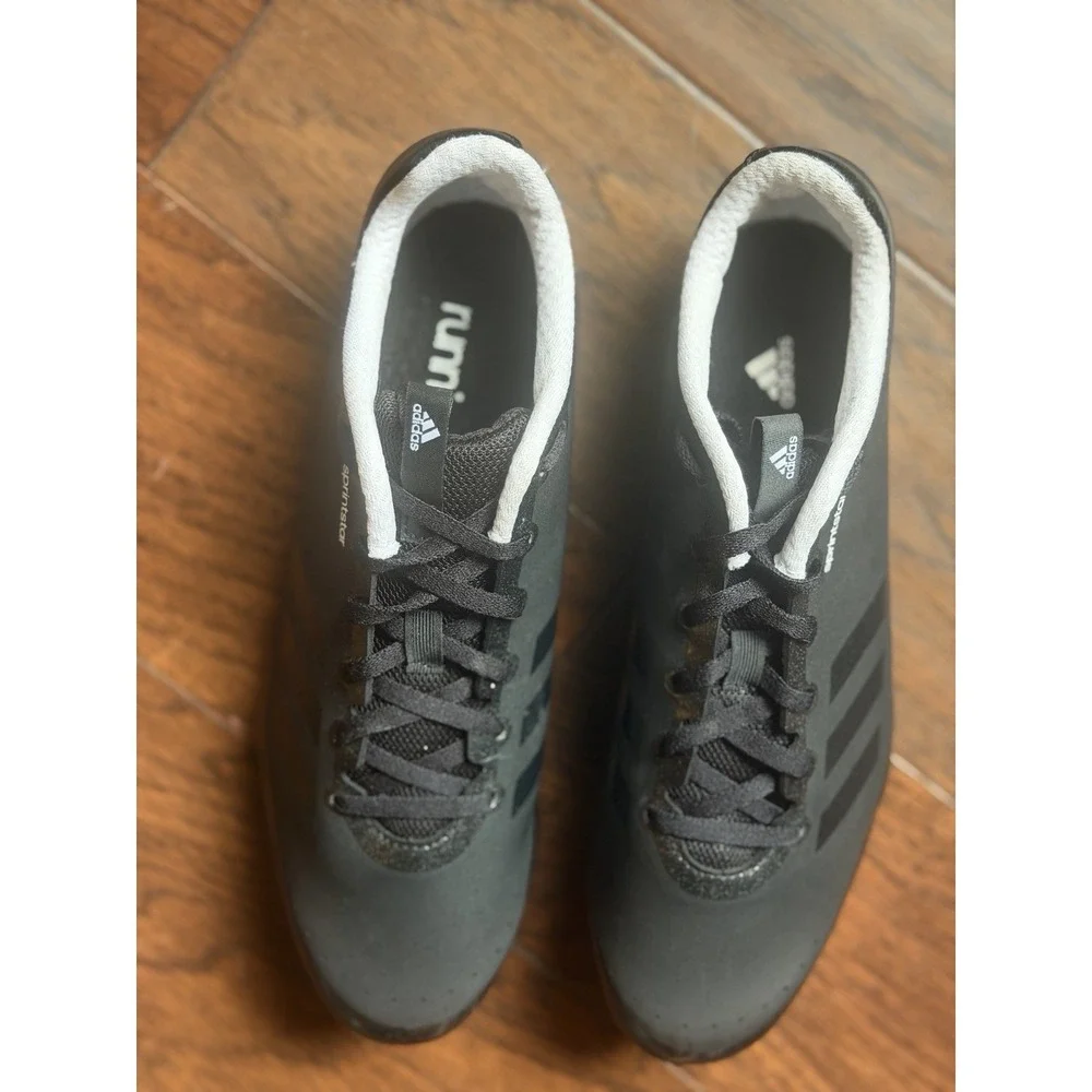 adidas Sprintstar Track Spikes B37502 Black White Men's 8.5 New